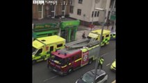 Londra'da çift katlı otobüs mağazaya girdi: 6 yaralı