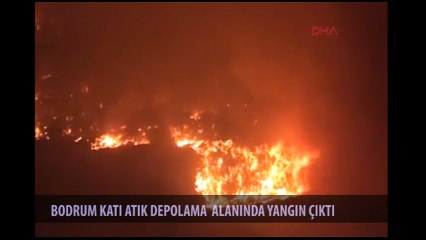 Bodrum&#39;da katı atık depolama alanında yangın