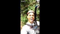 Zipline yaparken takma dişleri uçtu