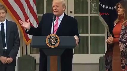 ABD Başkanı Donald Trump, iki hindiyi bağışladı