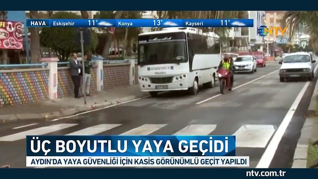 Aydın'da üç boyutlu yaya geçidi hizmete girdi