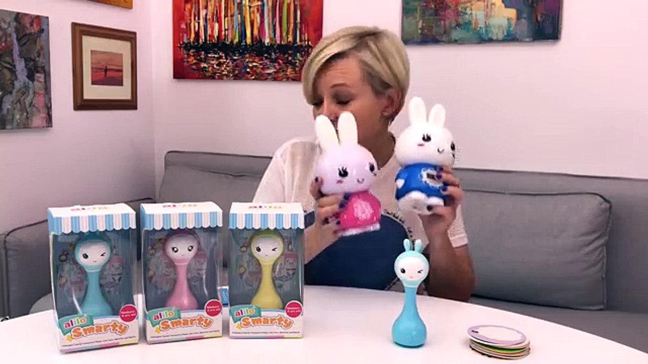 Alilo Smarty Bunny - Inteligentna grzechotka i cyfrowy odtwarzacz muzyki z identyfikatorem kolorów