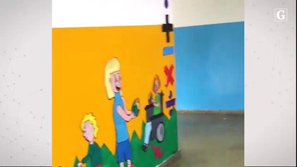 Colégio Marista fica alagado com chuva forte