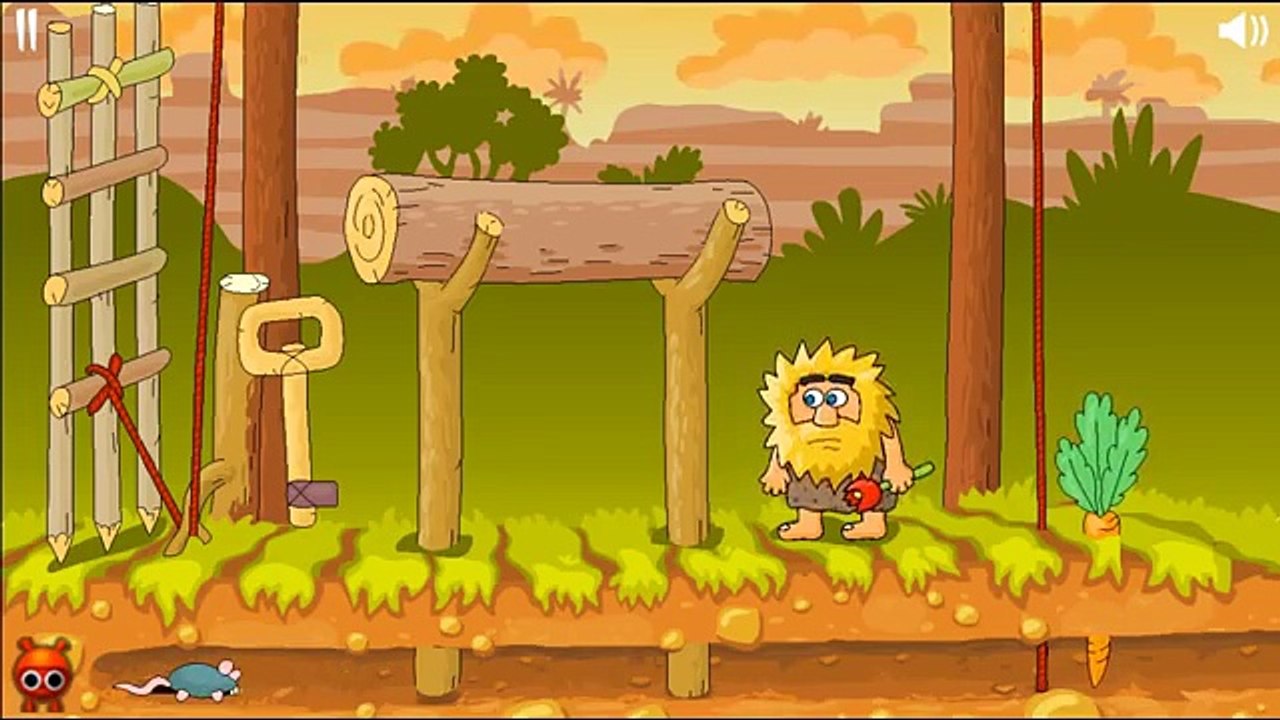 Адам и Ева - Детская игра про приключения пещерных людей:) Игровой мультик, детское видео.