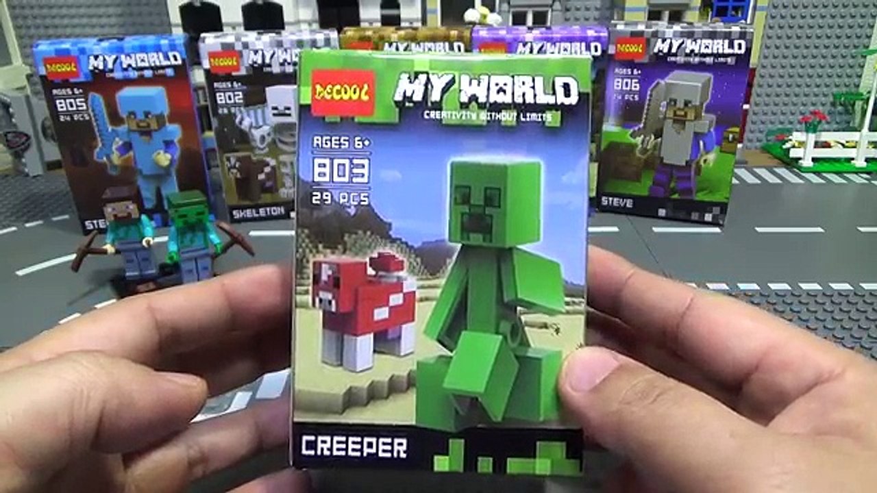 decool 마인크래프트 크리퍼와 버섯소 데쿨 레고 짝퉁 리뷰 Lego knockoff minecraft my world creeper cow