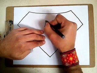 Como dibujar el logo de batman vs superman / how to draw the logo of batman vs superman