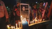 Protestas ante el comienzo del juicio por la violación y asesinato de una niña de ocho años en India
