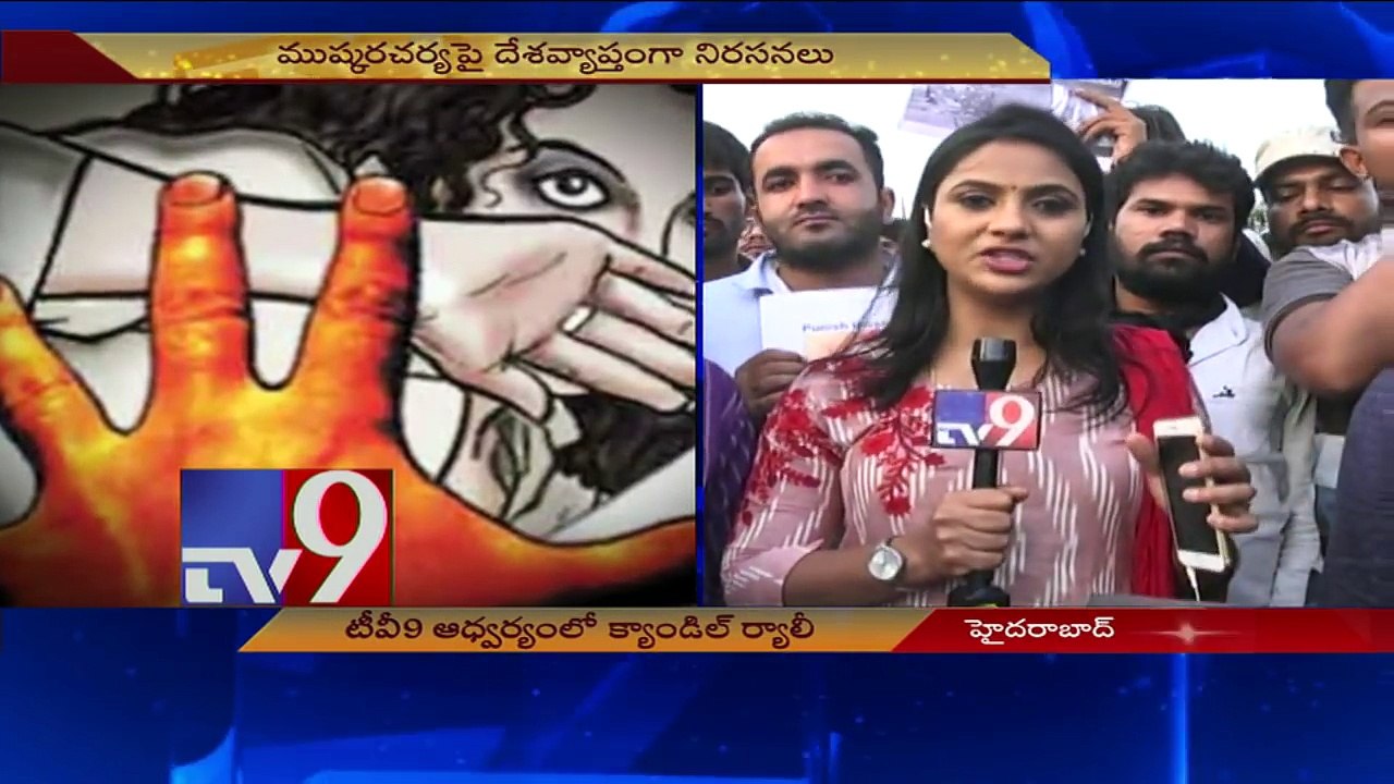 Unnao & Kathua rapes - TV9 holds candle rally in Hyderabad