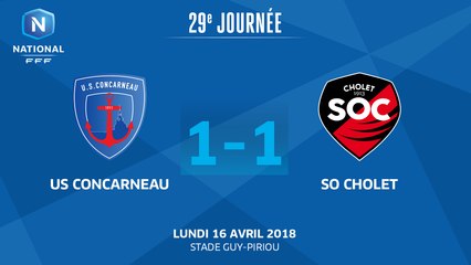 J29 : US Concarneau - SO Cholet (1-1), le résumé