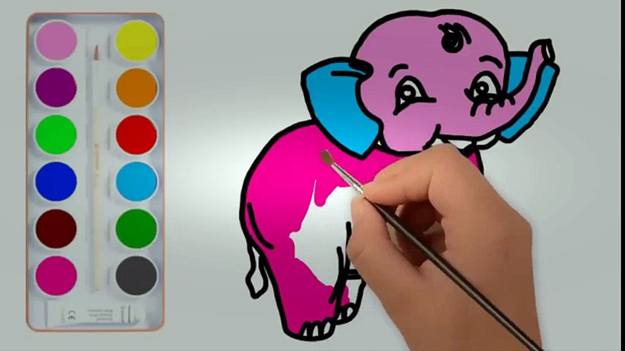 Elephant drawing colour online