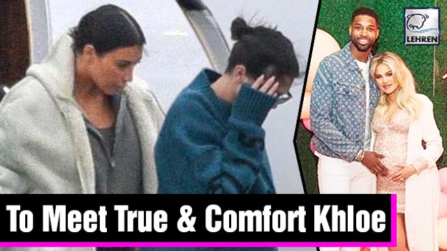 Kim Kardashian With Kourtney & Kendall Jenner Fly To Cleveland