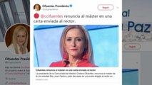 Cifuentes renuncia al máster y pide disculpas