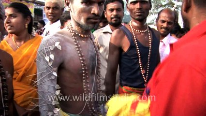 Speared for Murugan in Thaipusam%2C Tamil Nadu
