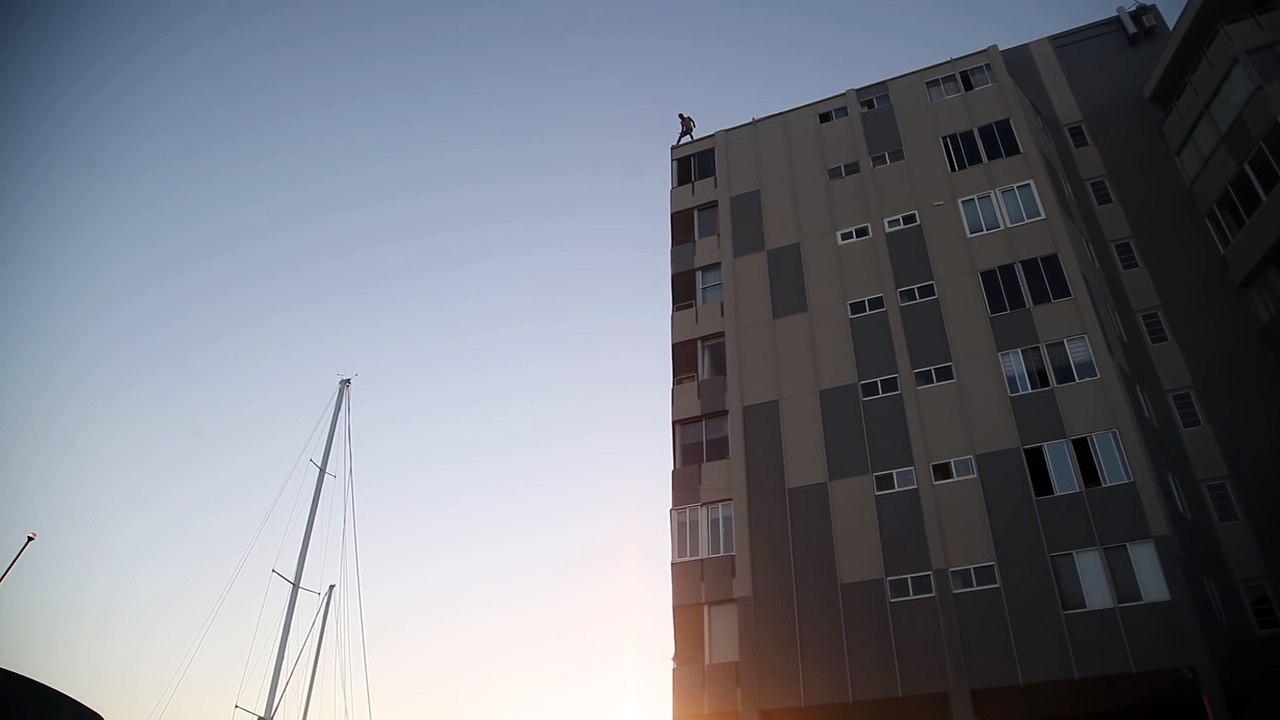man jumps from office roof