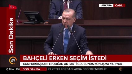 Cumhurbaşkanı Erdoğan AK Parti grup toplantısında konuşuyor
