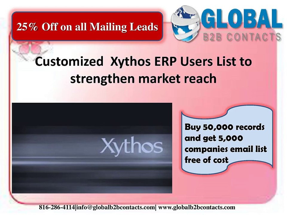 Customized  Xythos ERP Users List to strengthen market reach