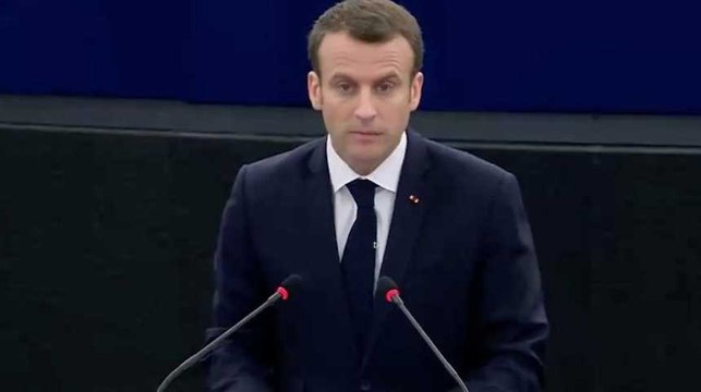 Au Parlement européen, Emmanuel Macron annonce la création de consultations citoyennes