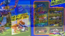 HOT WHEELS T-REX TAKEDOWN WITH 18 HOT WHEELS CARS INCLUDED DINOSAUR TRAPS & LAUNCHERS - UNBOXING