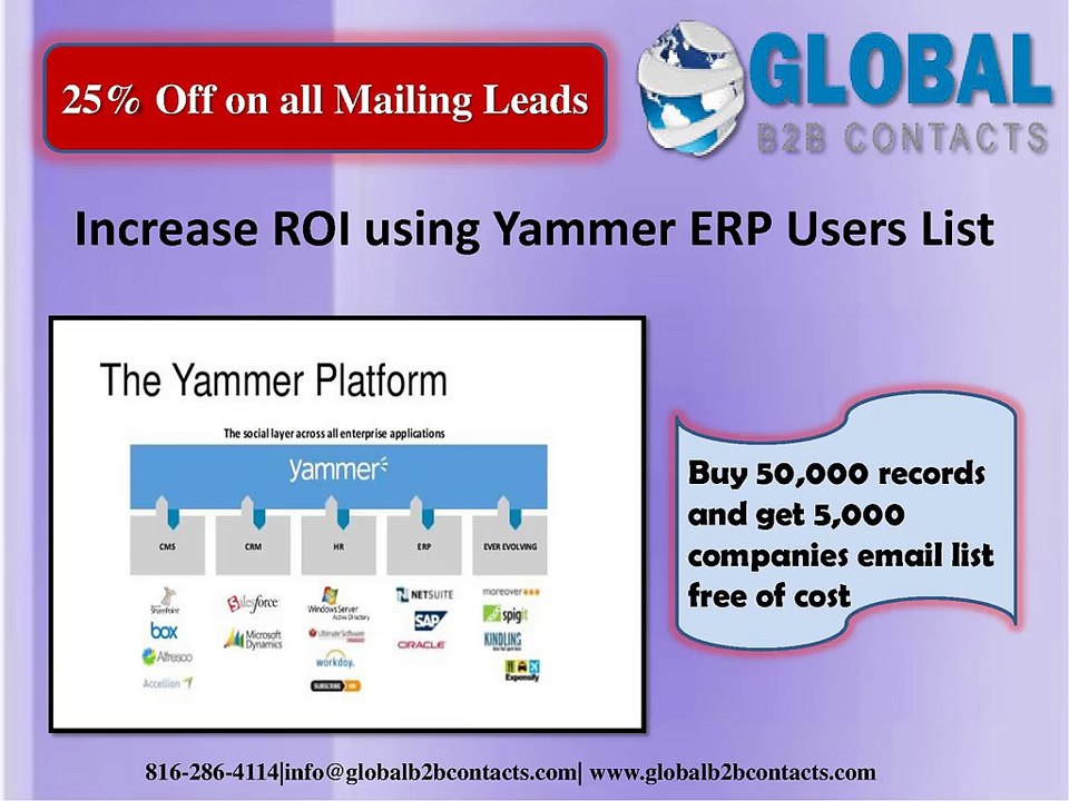 Increase ROI using Yammer ERP Users List
