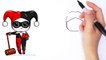 How to Draw Chibi Harley Quinn step by step Cute DC comics Villain