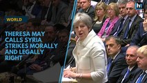 British PM Theresa May calls Syria strikes both morally and legally right