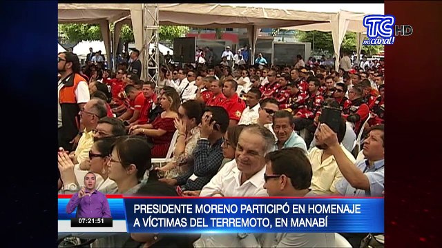Presidente Moreno participó en homenaje a víctimas del terremoto en Manabí