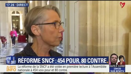 Vote de la réforme SNCF: "C’est une réforme indispensable", déclare Borne