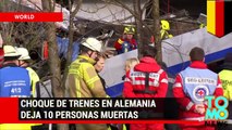 Choque de trenes en Alemania deja 10 personas muertas y al menos 80 heridas