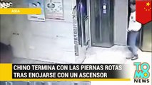 Impaciente chino cae al vacío luego de patear la puerta de un ascensor de hotel
