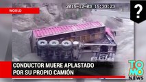 Cámara de seguridad capta a conductor morir aplastado por su propio camión