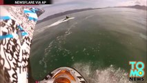 Hombre en una moto acuática choca contra una ballena jorobada en Islandia