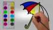 Draw and color videos for kids  How to Draw and Color Umbrella| Coloring Pages for Kids| Learn Colo | Educational child channel