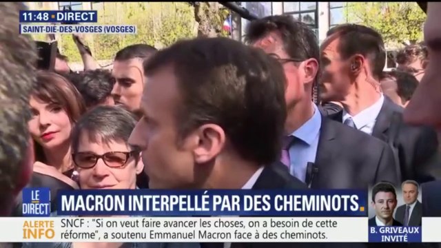 Interpellé par des cheminots, Emmanuel Macron prend l’engagement de réinvestir dans les petites lignes le jour ou la réforme sera faite