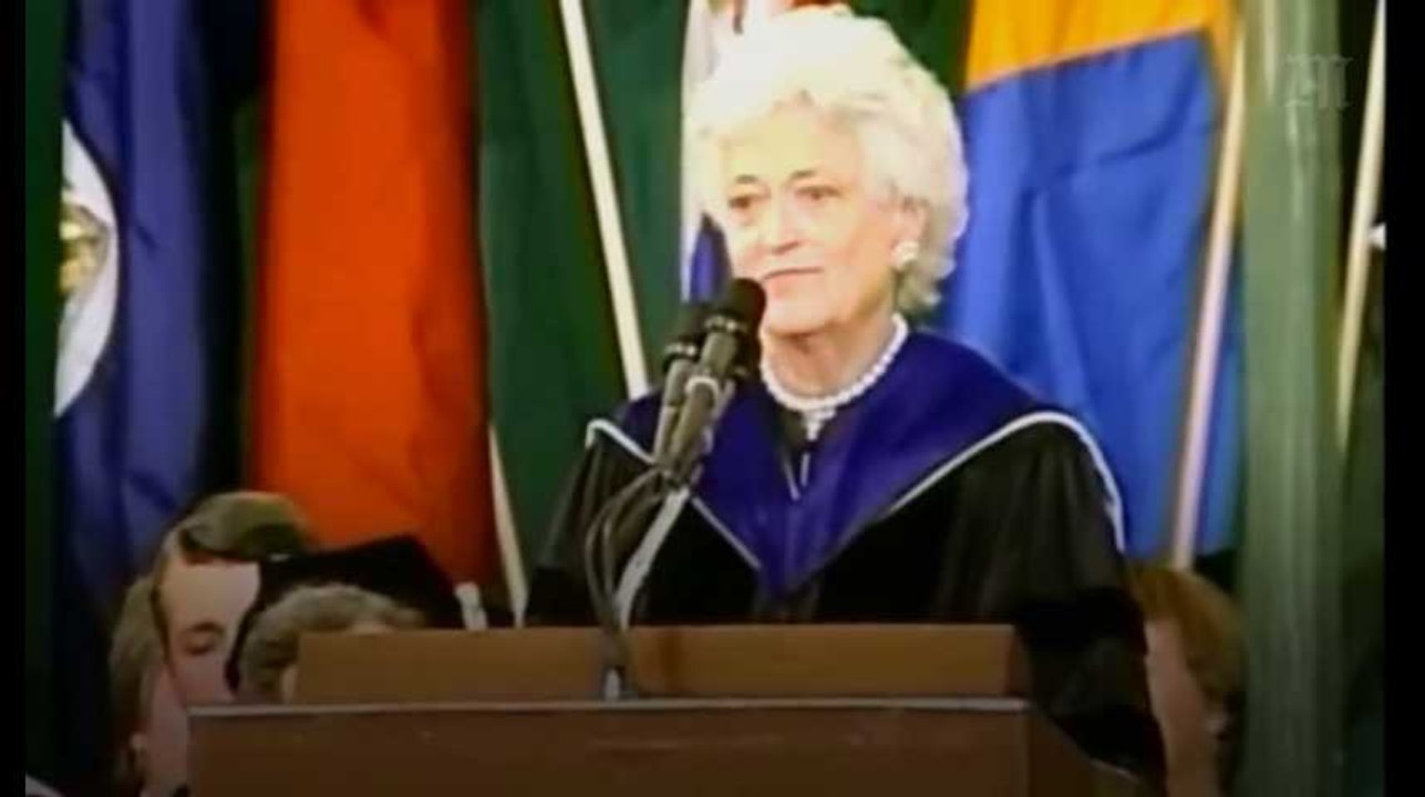 "Mes trois choix de vie" : l'un des rares discours de Barbara Bush, ex-première dame des États-Unis