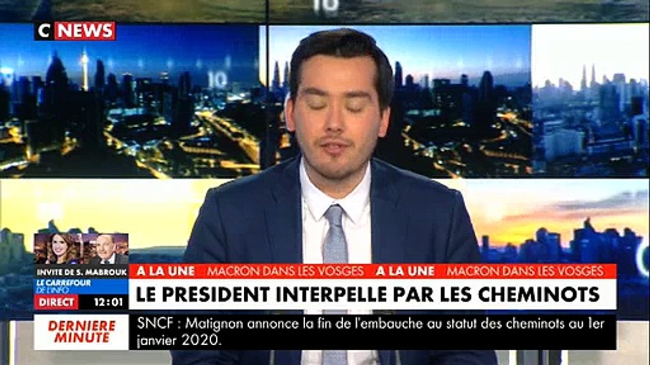 En direct devant les caméras, Emmanuel Macron se fait interpeller par des cheminots à Saint-Dié - VIDEO