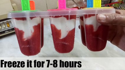 Strawberry & Yogurt Popsicles| Healthy Popsicles| Easy Recipe| By Safina's Kitchen.