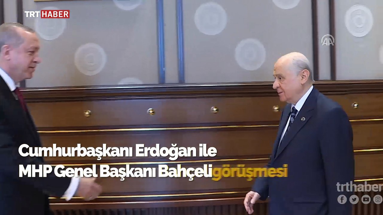 Cumhurbaşkanı Erdoğan-Bahçeli görüşmesinden ilk görüntüler