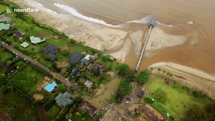 Download Video: Drone footage shows scale of Hawaii floods as hundreds evacuated