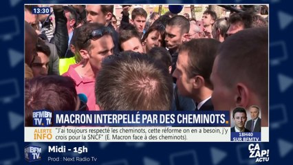 "Je vous le dis les yeux dans les yeux" : échange tendu entre Emmanuel Macron et des cheminots