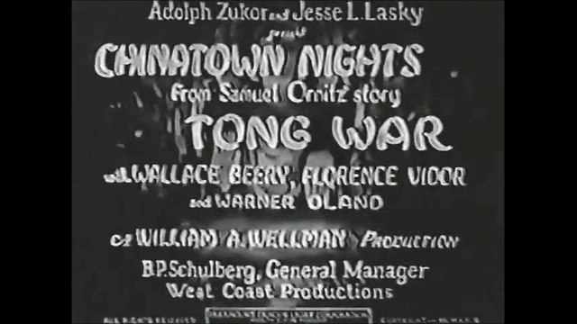 Chinatown Nights (1929) Pt. 1 Wallace Beery, Florence Vidor