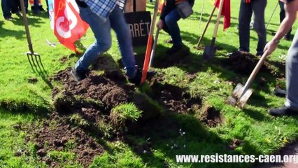 Action des cheminots de Caen contre la réforme ferroviaire le 18 avril 2018