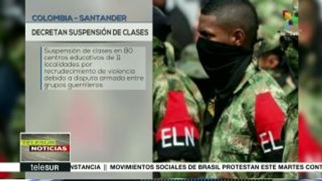 Colombia: suspenden clases en Catatumbo por enfrentamientos armados
