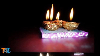 walnut shell craft - deya with shells - How to make diya - how to make oil lamp for festival - Deya lamp - DIY SHELLS CRAFT