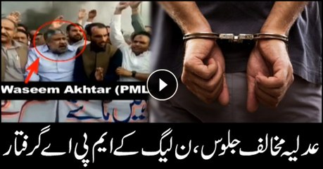PML-N MPA arrested for taking out anti-judiciary protest