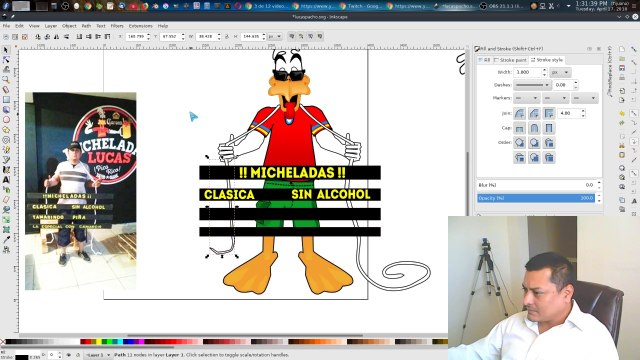 INKSCAPE Dibujando En Linux El Pato Lucas Publicidad Grafica Tutorial Caricatura