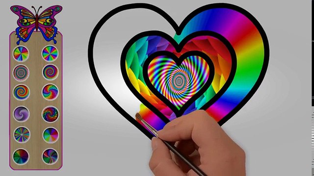 Draw and color videos for kids How to Draw Hearts of many colors for Baby | Drawings and Coloring | Educational child channel