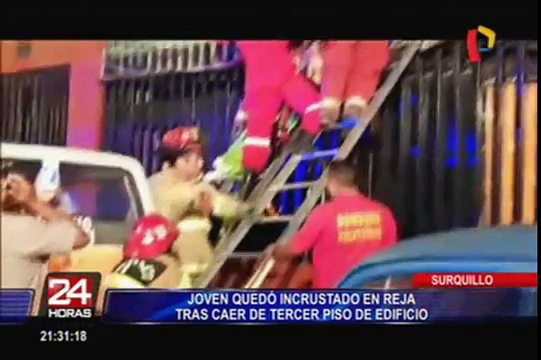 Surquillo: joven que habría intentado quitarse la vida queda atrapado en unas rejas