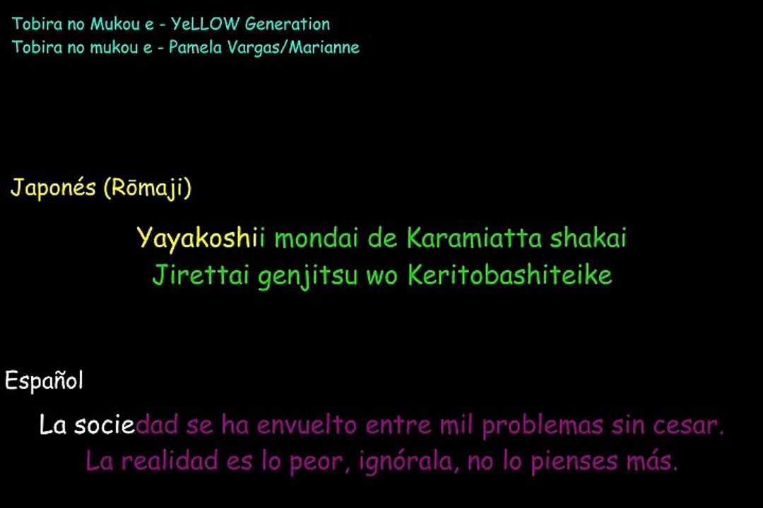 Tobira no mukou e YeLLOW Generation Karaoke Español Japonés
