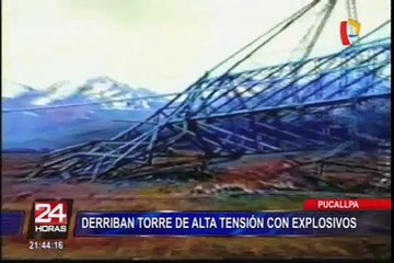 Pucallpa: torre de alta tensión fue derribada con explosivo
