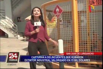 Download Video: SJL: capturan a delincuentes que robaron extintor industrial valorizado en 15 mil dólares